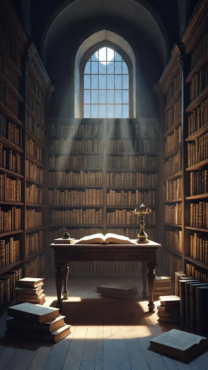 Library Dreams in Moonlight