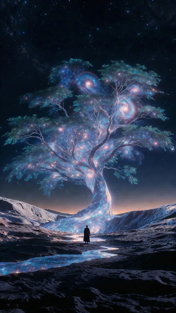 Cosmic Tree of Light on Moon