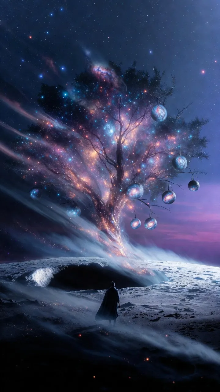 Cosmic Tree of Light on Moon