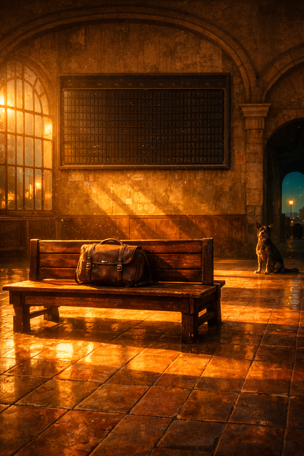 The old train station at the tail end of golden hour.